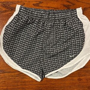 Nike Women's Black and White Athletic Shorts
